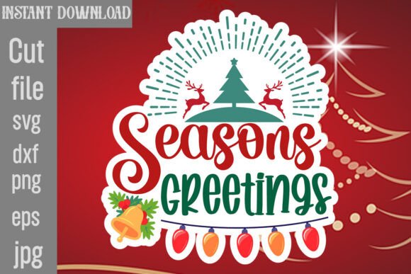 Seasons Greetings SVG Cut File for Crafts & Graphics